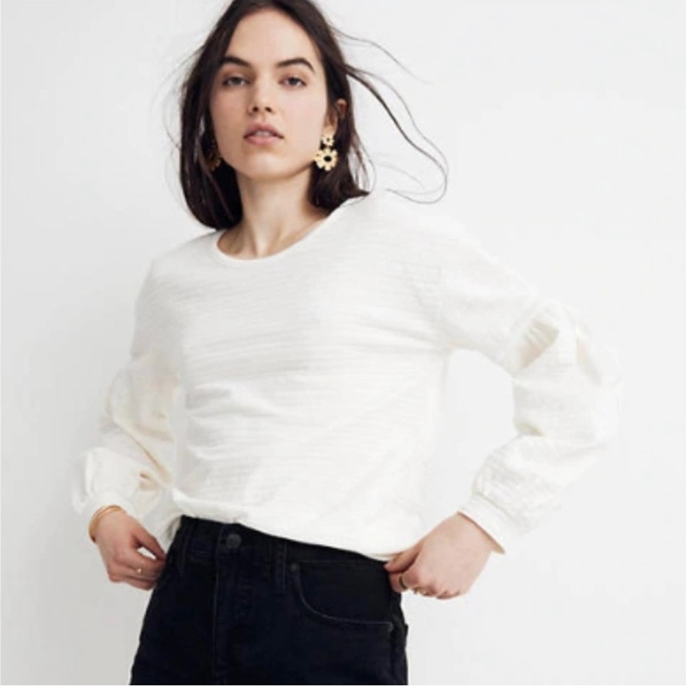 Texture And Thread Madewell White, Lightweight Pu… - image 1